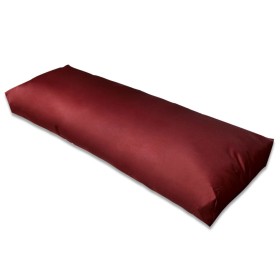 Cojín de respaldo tapizado rojo vino tinto 120x40x10 cm