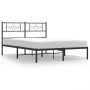 Estructura de cama con cabecero metal negro 160x200 cm de vidaXL, Camas y somieres - Ref: Foro24-355270, Precio: 105,79 €, De...