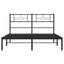 Bed frame with black metal headboard 135x190 cm by vidaXL, Beds and slatted bases - Ref: Foro24-355266, Price: 99,18 €, Disco...
