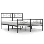 Bettgestell mit Kopf- und Fußteil aus schwarzem Metall, 140 x 190 cm von vidaXL, Betten und Lattenroste - Ref: Foro24-355285,...