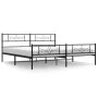 Black metal headboard and footboard bed frame 193x203cm by vidaXL, Beds and slatted bases - Ref: Foro24-355291, Price: 125,59...