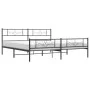 Black metal headboard and footboard bed frame 193x203cm by vidaXL, Beds and slatted bases - Ref: Foro24-355291, Price: 125,59...