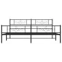 Bettgestell mit Kopf- und Fußteil aus schwarzem Metall, 193 x 203 cm von vidaXL, Betten und Lattenroste - Ref: Foro24-355291,...