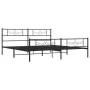 Black metal headboard and footboard bed frame 193x203cm by vidaXL, Beds and slatted bases - Ref: Foro24-355291, Price: 125,59...