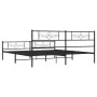 Black metal headboard and footboard bed frame 193x203cm by vidaXL, Beds and slatted bases - Ref: Foro24-355291, Price: 125,59...