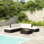 6-teiliges Gartenmöbel-Set und schwarze Kissen aus synthetischem Rattan von vidaXL, Gartensets - Ref: Foro24-41257, Preis: 48...