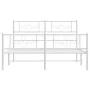 Estructura cama metal con cabecero y estribo blanco 140x200 cm de vidaXL, Camas y somieres - Ref: Foro24-355335, Precio: 111,...
