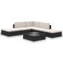 6-teiliges Gartenmöbel-Set und schwarze Kissen aus synthetischem Rattan von vidaXL, Gartensets - Ref: Foro24-41257, Preis: 48...