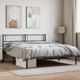 Estructura de cama con cabecero metal negro 120x190 cm de vidaXL, Camas y somieres - Ref: Foro24-372274, Precio: 97,14 €, Des...