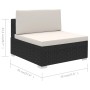 Set muebles de jardín 6 piezas y cojines ratán sintético negro de vidaXL, Conjuntos de jardín - Ref: Foro24-41257, Precio: 48...