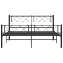 Bettgestell mit Kopf- und Fußteil aus schwarzem Metall, 140 x 190 cm von vidaXL, Betten und Lattenroste - Ref: Foro24-372295,...