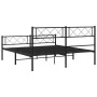 Black metal headboard and footboard bed frame 140x190 cm by vidaXL, Beds and slatted bases - Ref: Foro24-372295, Price: 92,30...