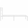 Bettgestell aus Metall mit weißem Kopfteil 90x200 cm von vidaXL, Betten und Lattenroste - Ref: Foro24-372319, Preis: 58,72 €,...