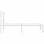 Metal bed frame with white headboard 90x200 cm by vidaXL, Beds and slatted bases - Ref: Foro24-372319, Price: 56,25 €, Discou...