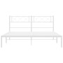 Metal bed frame with white headboard 135x190 cm by vidaXL, Beds and slatted bases - Ref: Foro24-372325, Price: 97,16 €, Disco...
