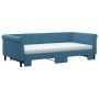 Ausziehbares Schlafsofa mit blauer Samtmatratze 100x200 cm von vidaXL, Betten und Lattenroste - Ref: Foro24-3197801, Preis: 4...