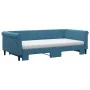 Trundle sofa bed with blue velvet mattress 100x200 cm by vidaXL, Beds and slatted bases - Ref: Foro24-3197801, Price: 429,53 ...