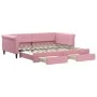Trundle sofa bed with pink velvet drawers 100x200 cm by , Beds and slatted bases - Ref: Foro24-3197829, Price: 300,79 €, Disc...