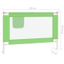 Barandilla de seguridad cama de niño verde tela 100x25 cm