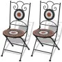 Folding bistro chairs 2 pcs terracotta and white ceramic by vidaXL, Garden chairs - Ref: Foro24-41535, Price: 136,63 €, Disco...