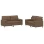 Sofa set with cushions 2 pieces brown fabric by , Sofas - Ref: Foro24-3201293, Price: 412,28 €, Discount: %
