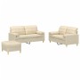 Sofa set with cushions 3 pieces cream fabric by , Sofas - Ref: Foro24-3201300, Price: 448,33 €, Discount: %