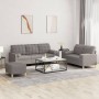 Sofa set with cushions 3 pieces taupe gray fabric by , Sofas - Ref: Foro24-3201337, Price: 542,21 €, Discount: %