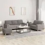 Sofa set with cushions 3 pieces taupe gray fabric by , Sofas - Ref: Foro24-3201337, Price: 533,80 €, Discount: %
