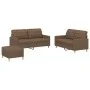Sofa set with cushions 3 pieces brown fabric by , Sofas - Ref: Foro24-3201285, Price: 429,11 €, Discount: %