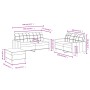 Sofa set with cushions 3 pieces brown fabric by , Sofas - Ref: Foro24-3201285, Price: 435,44 €, Discount: %