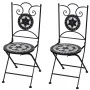 Klappbare Bistro-Gartenstühle, 2 Stück, Keramik, Schwarz und Weiß von vidaXL, Gartenstühle - Ref: Foro24-41533, Preis: 136,23...