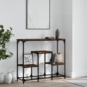 Smoked oak engineered wood console table 89.5x28x76 cm by , Side tables - Ref: Foro24-833385, Price: 52,65 €, Discount: %