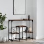 Konsolentisch aus geräuchertem Eichenholzwerkstoff, 89,5 x 28 x 76 cm von , Seitentische - Ref: Foro24-833385, Preis: 52,65 €...