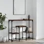Smoked oak engineered wood console table 89.5x28x76 cm by , Side tables - Ref: Foro24-833385, Price: 51,99 €, Discount: %