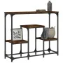 Smoked oak engineered wood console table 89.5x28x76 cm by , Side tables - Ref: Foro24-833385, Price: 51,99 €, Discount: %