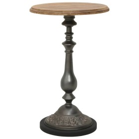 Mesa auxiliar de madera de abeto maciza marrón 40x64 cm