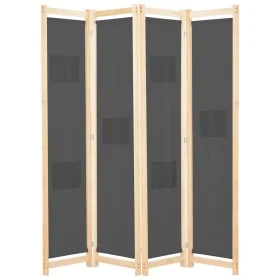 4-panel gray fabric divider screen 160x170x4 cm by , Room dividers - Ref: Foro24-248176, Price: 62,93 €, Discount: %