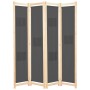 4-panel gray fabric divider screen 160x170x4 cm by , Room dividers - Ref: Foro24-248176, Price: 63,92 €, Discount: %