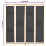 4-panel gray fabric divider screen 160x170x4 cm by , Room dividers - Ref: Foro24-248176, Price: 63,92 €, Discount: %