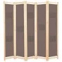 Trennwand mit 5 braunen Stoffbahnen 200x170x4 cm von , Raumteiler - Ref: Foro24-248181, Preis: 73,18 €, Rabatt: %