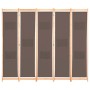 Biombo divisor de 5 paneles de tela marrón 200x170x4 cm de , Divisores de ambientes - Ref: Foro24-248181, Precio: 70,51 €, De...