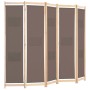 Biombo divisor de 5 paneles de tela marrón 200x170x4 cm de , Divisores de ambientes - Ref: Foro24-248181, Precio: 70,51 €, De...