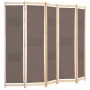 Divider screen with 5 brown fabric panels 200x170x4 cm by , Room dividers - Ref: Foro24-248181, Price: 76,59 €, Discount: %