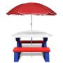 Kinderpicknicktisch und -bänke sowie bunter Sonnenschirm von vidaXL, Gartentische - Ref: Foro24-41455, Preis: 88,98 €, Rabatt: %