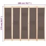 Divider screen with 5 brown fabric panels 200x170x4 cm by , Room dividers - Ref: Foro24-248181, Price: 76,59 €, Discount: %