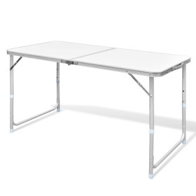 Mesa de camping plegable ajustable 120x60 cm