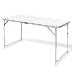 Mesa de camping plegable ajustable 120x60 cm de vidaXL, Mobiliario de camping - Ref: Foro24-41325, Precio: 53,31 €, Descuento: %