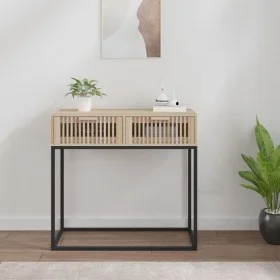 Iron and plywood console table 80x30x75 cm by , Side tables - Ref: Foro24-352105, Price: 84,89 €, Discount: %