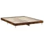 Smoked oak engineered wood bed frame 180x200cm by , Beds and slatted bases - Ref: Foro24-832018, Price: 123,55 €, Discount: %