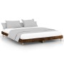 Bettgestell aus geräuchertem Eichenholzwerkstoff, 160 x 200 cm von , Betten und Lattenroste - Ref: Foro24-832026, Preis: 121,...